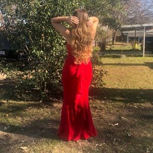 Long red dress